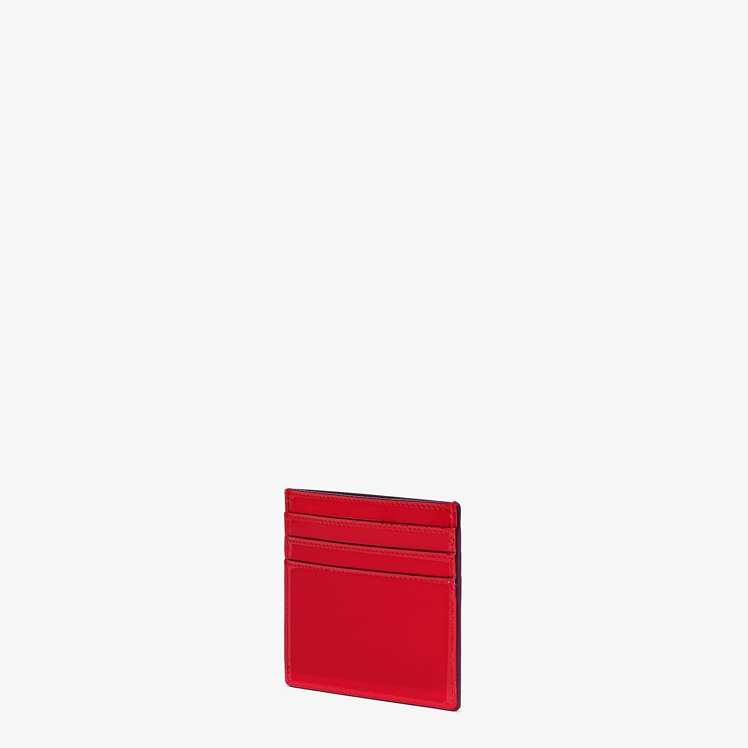 Flat card holder in red patent leather - 2