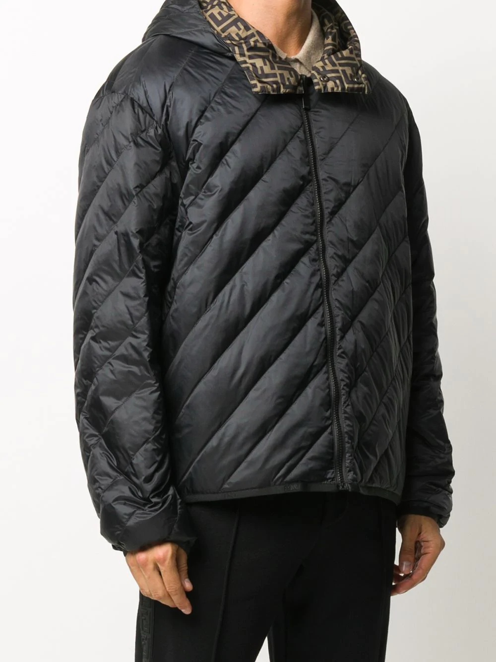 FF motif reversible padded jacket - 3