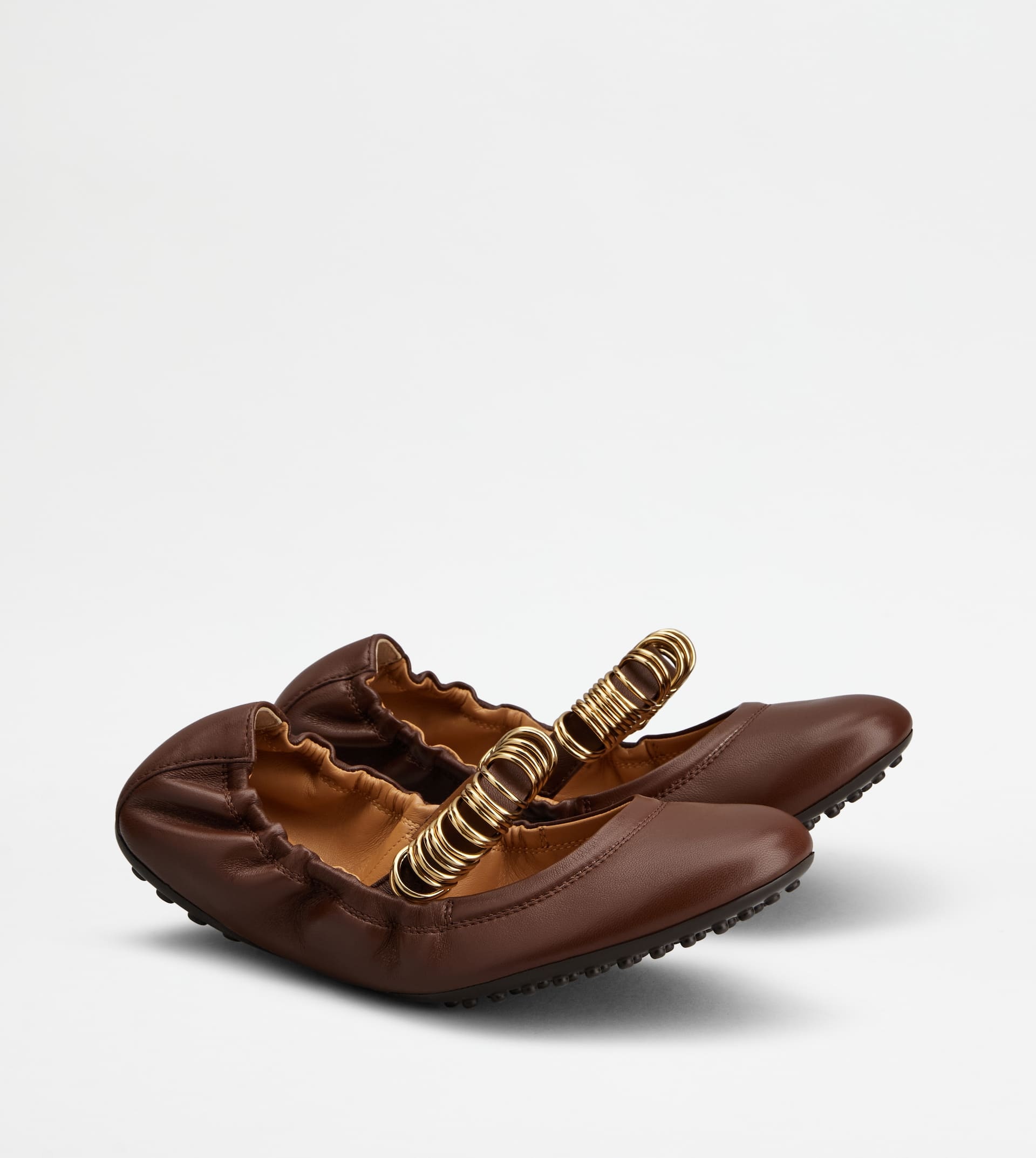 BALLERINAS IN LEATHER - BROWN - 2