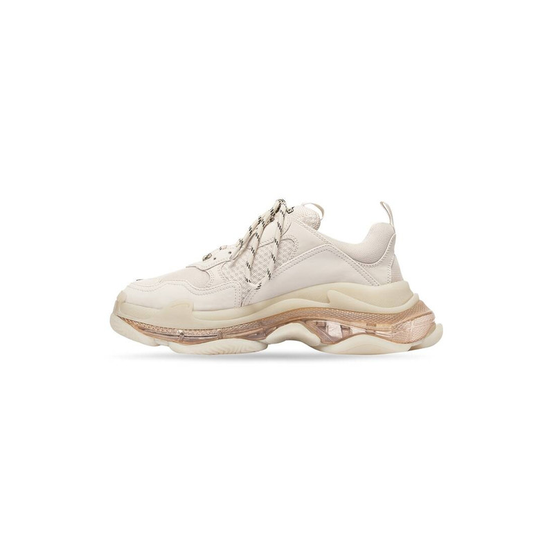 BALENCIAGA Men's Triple S Sneaker Clear Sole in White outlook