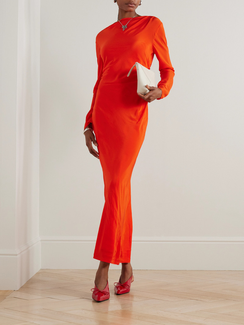 SIR. Fresca Gathered Draped Silk Crepe De Chine Maxi Dress outlook