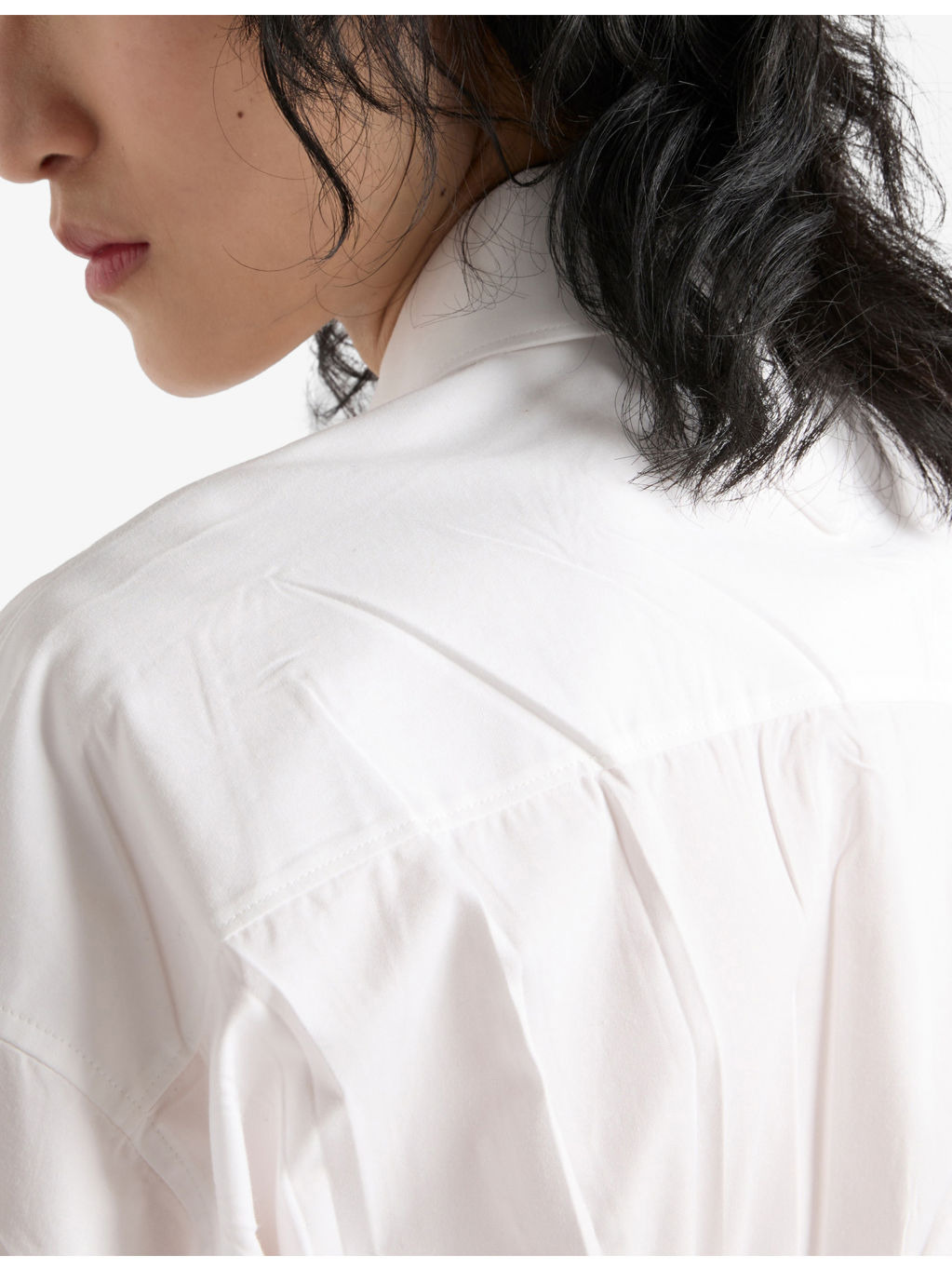 Smocking--Stitched Long-Sleeved Cotton-Canvas Midi Dress - 6