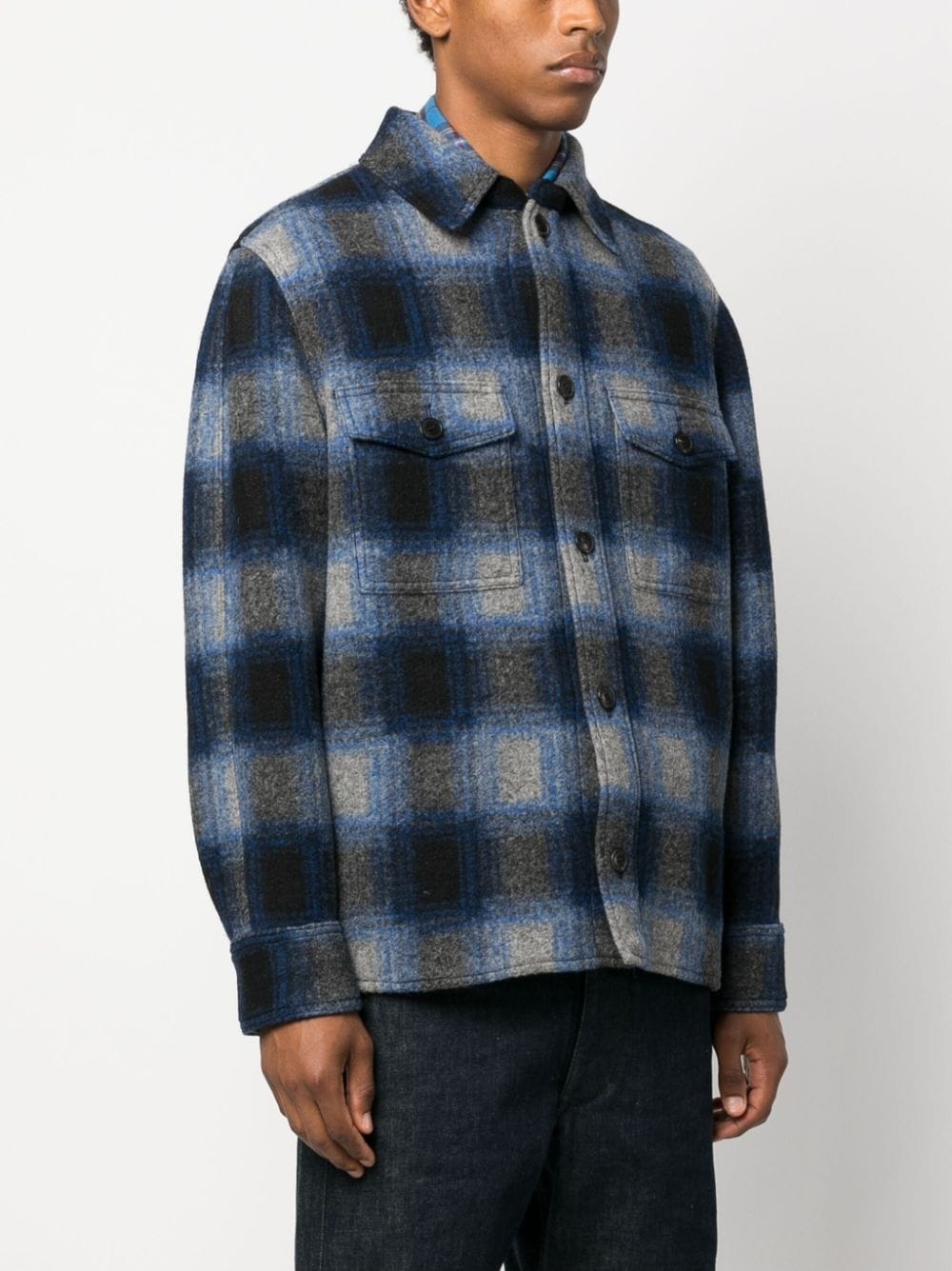 plaid check-pattern shirt - 3