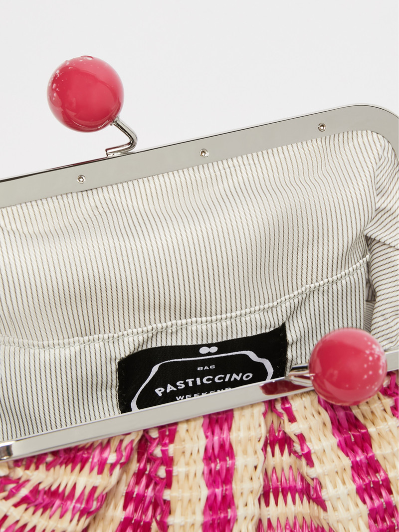 LOCRI Medium raffia-look jacquard Pasticcino Bag 6