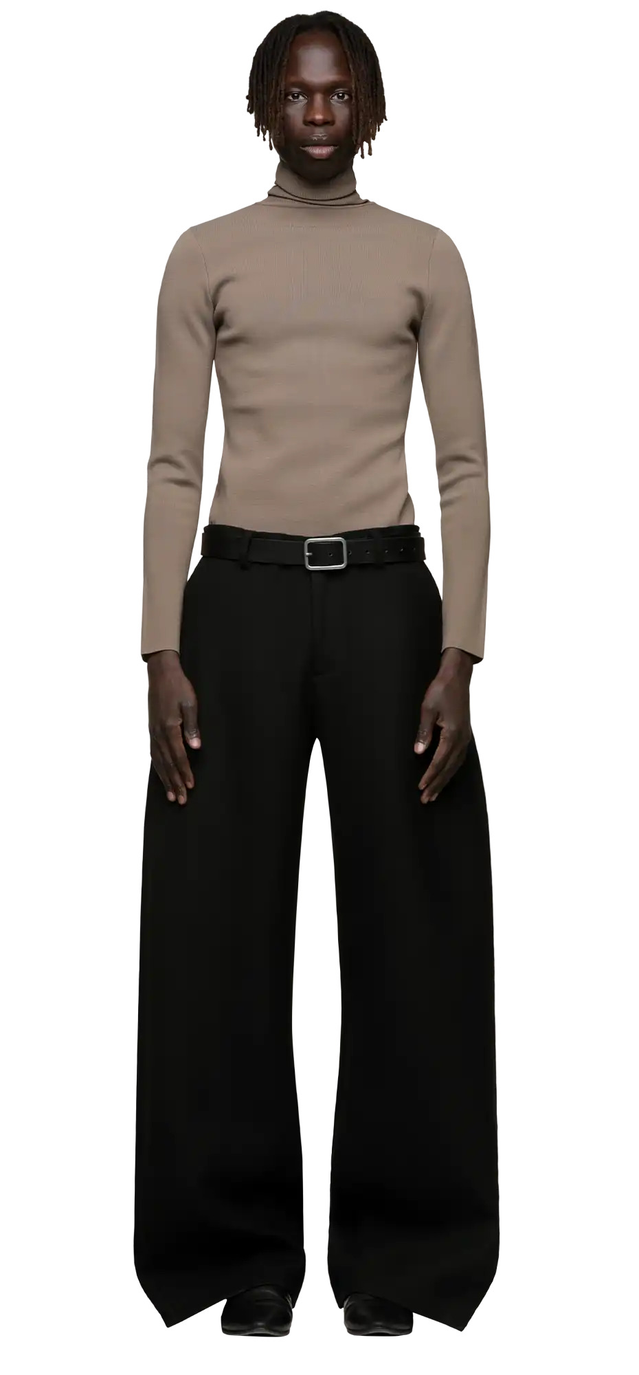 WIDELEG TROUSER BLACK WOOL - 4