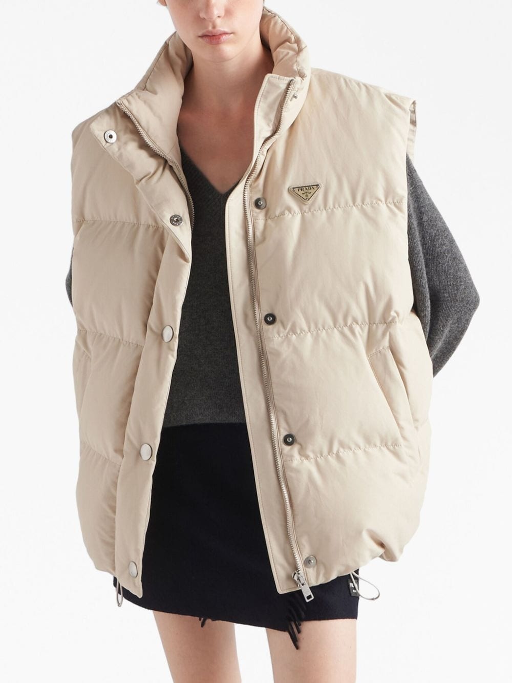 logo-plaque padded vest - 4