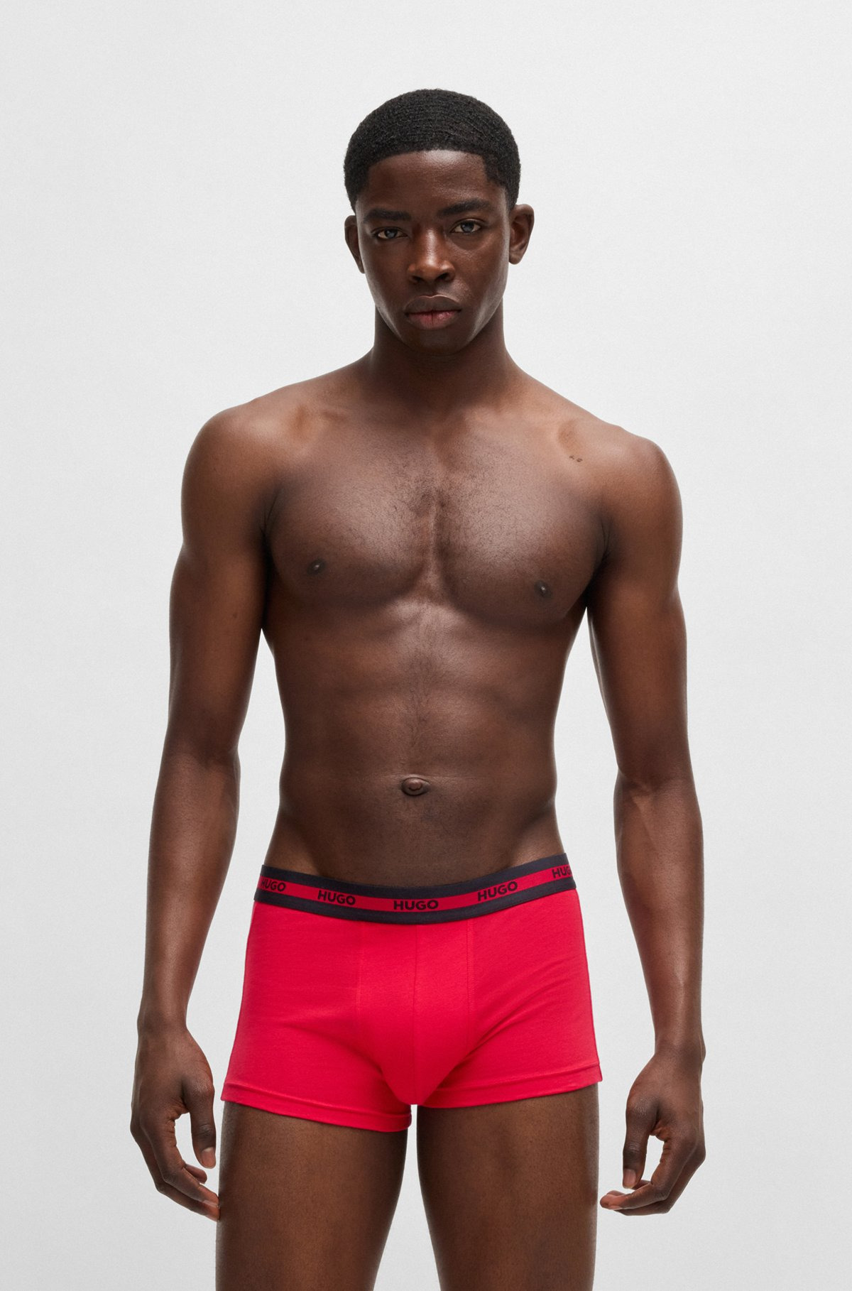 THREE-PACK OF STRETCH-COTTON TRUNKS WITH LOGO WAISTBANDS - 7