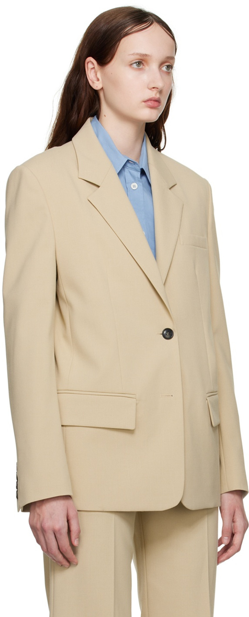 SYSTEM Beige Single-Breasted Blazer outlook
