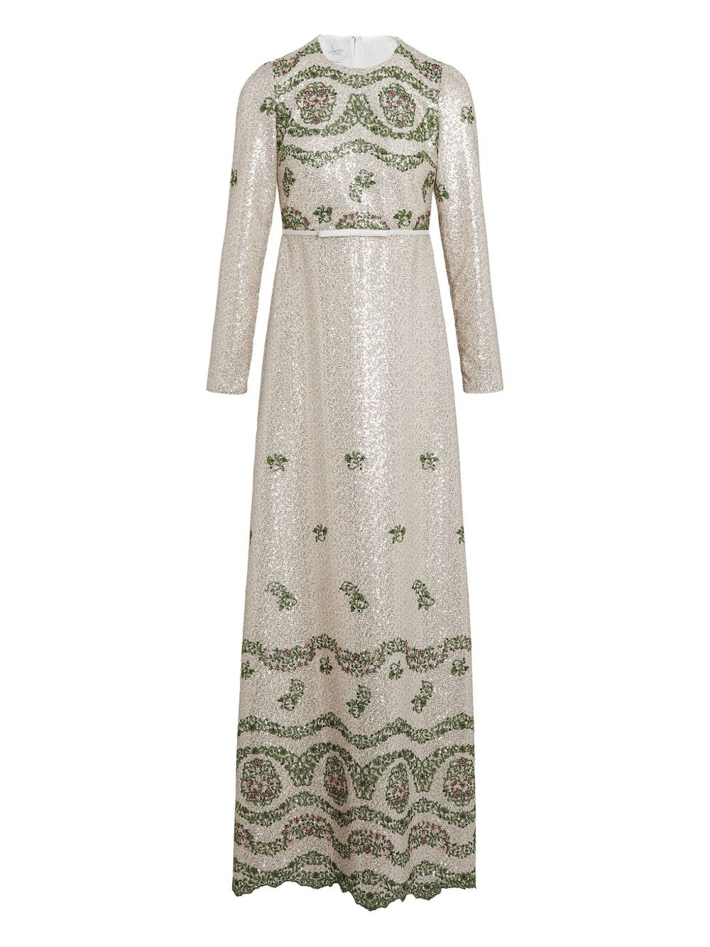 sequin-embroidered long dress - 4