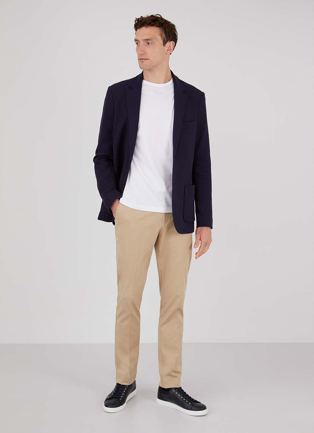 Cotton Piqué Unstructured Blazer - 3