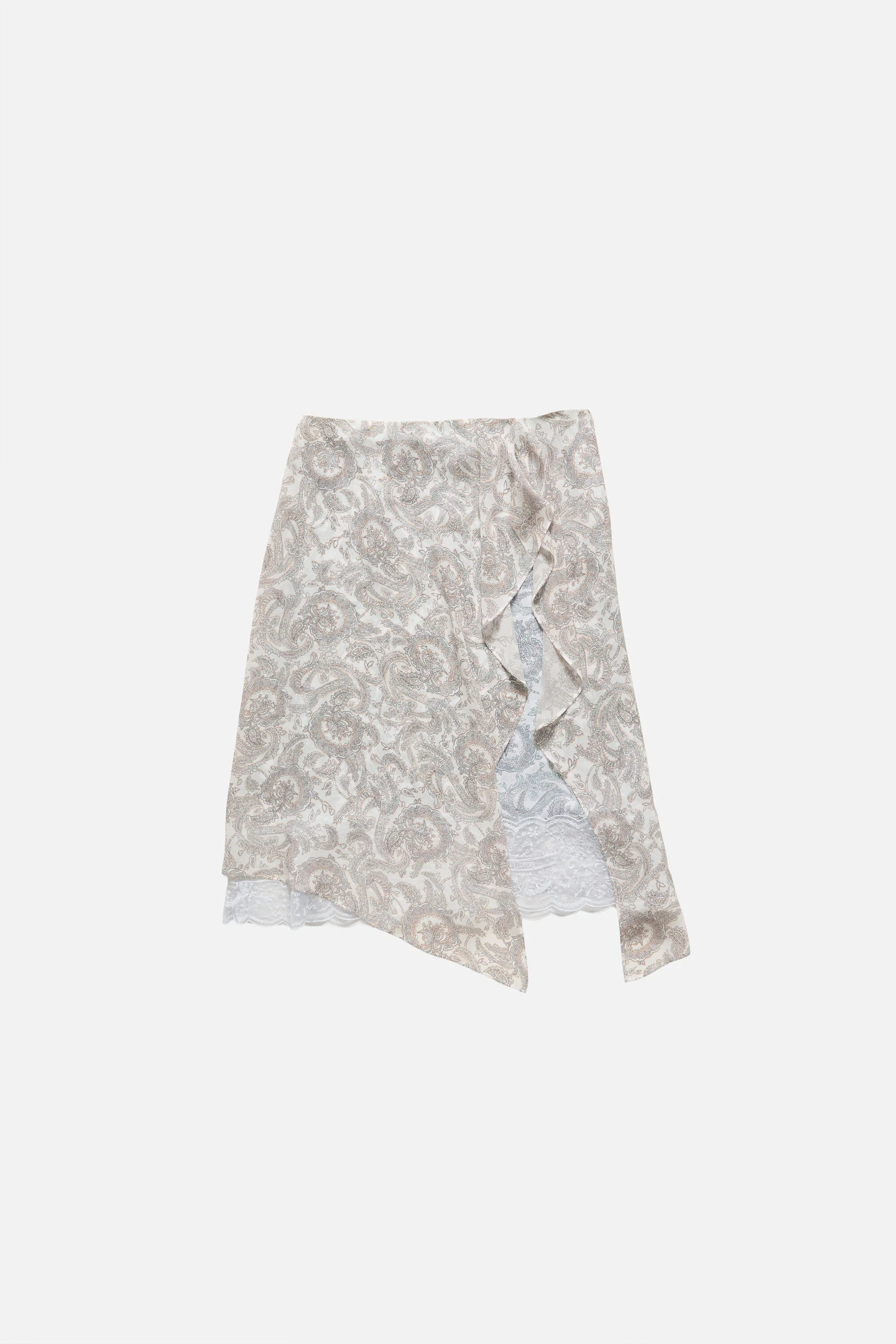Silk paisley skirt - Light beige - 1