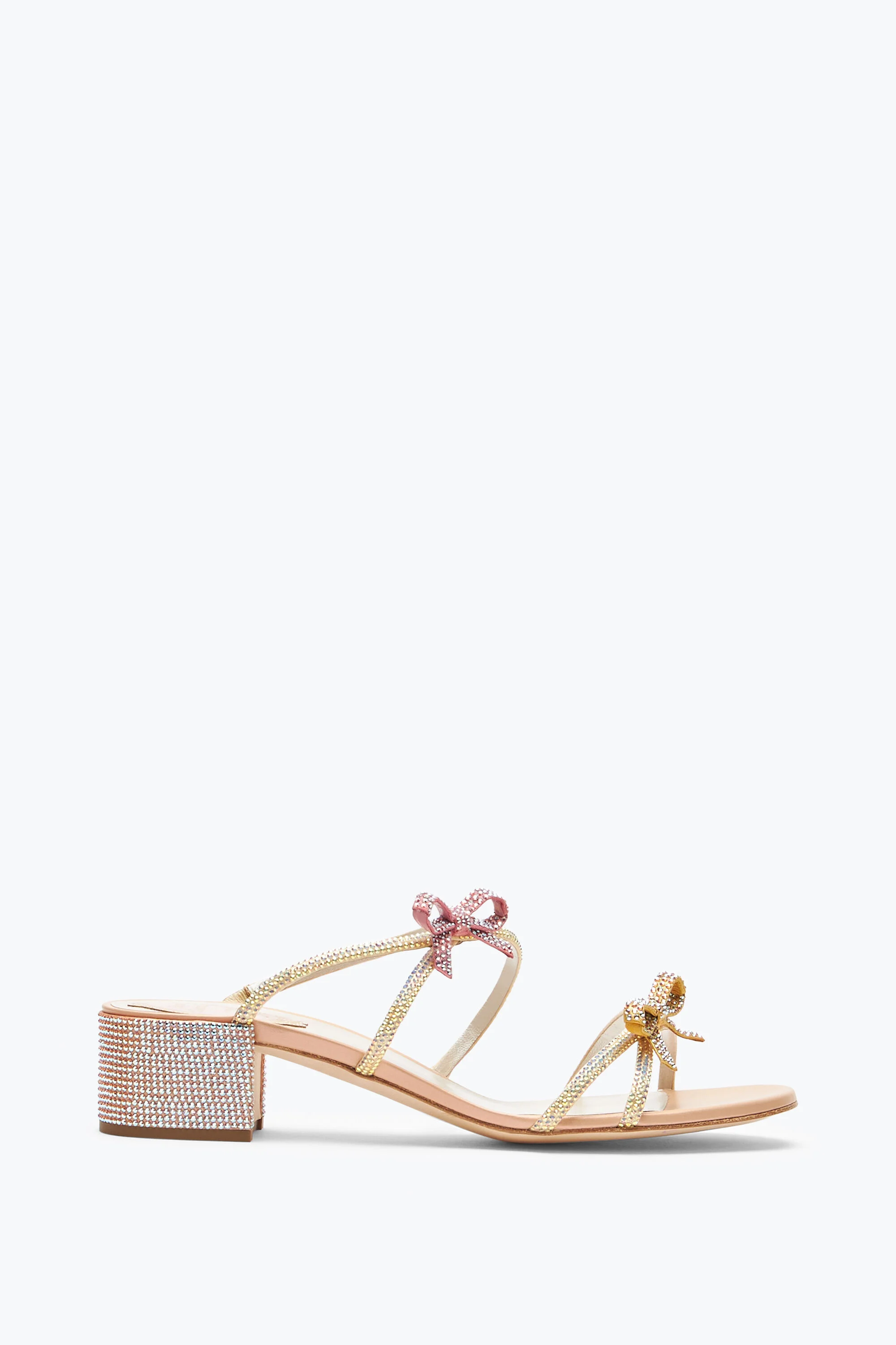 Caterina Peach Slider Sandal With Crystals 40 - 1