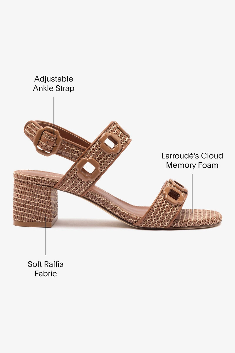 Milan Sandal In Caramel Wave Raffia 5