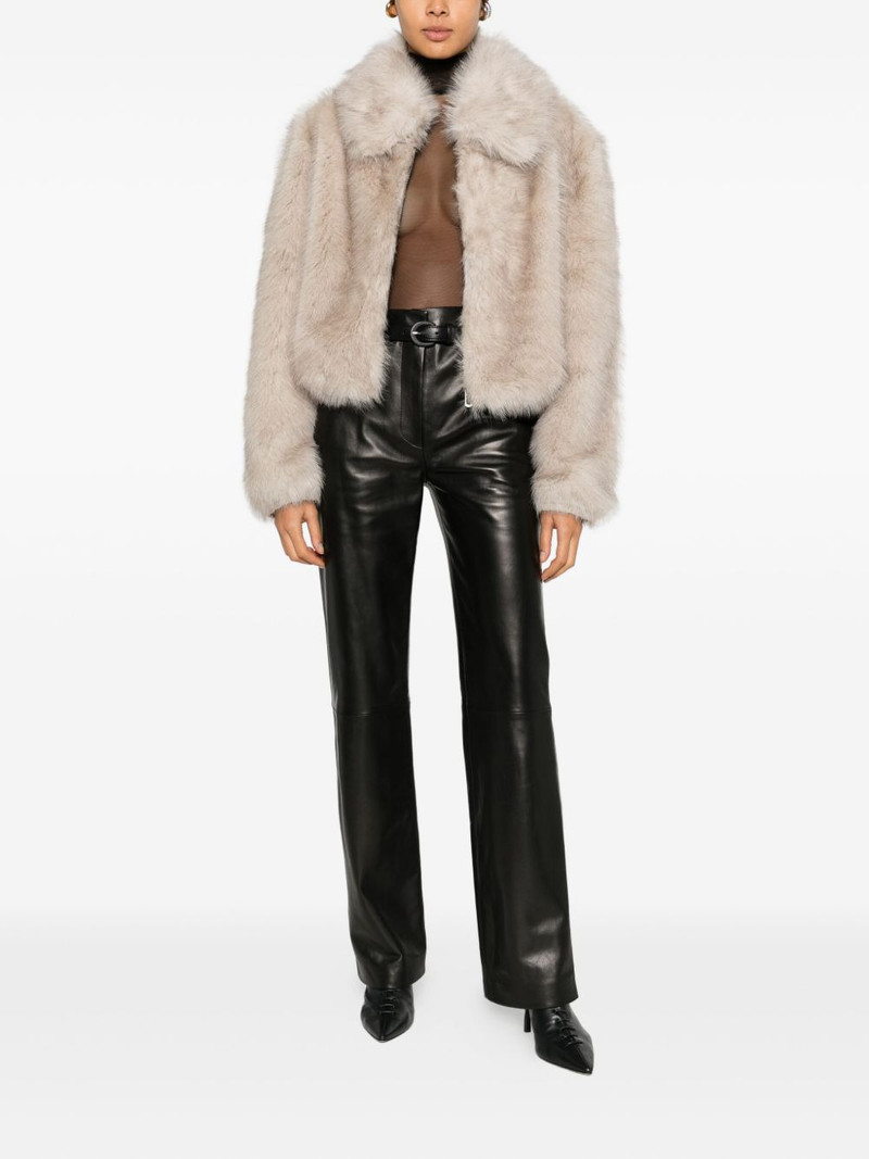 BRANDON MAXWELL Kaia belted leather trousers outlook