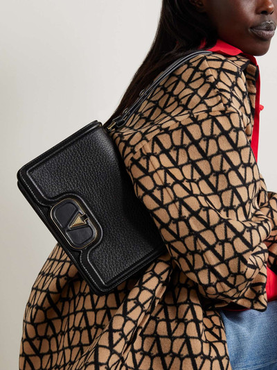 Valentino VLOGO small embellished textured-leather shoulder bag outlook