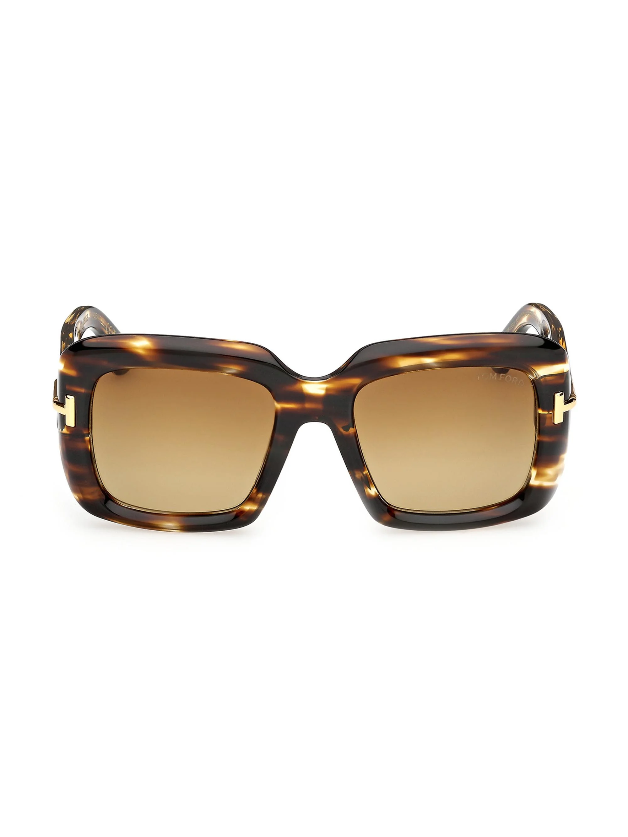 Women's TOM FORD Icon 53MM Square Sunglasses - Brown Yellow - 1