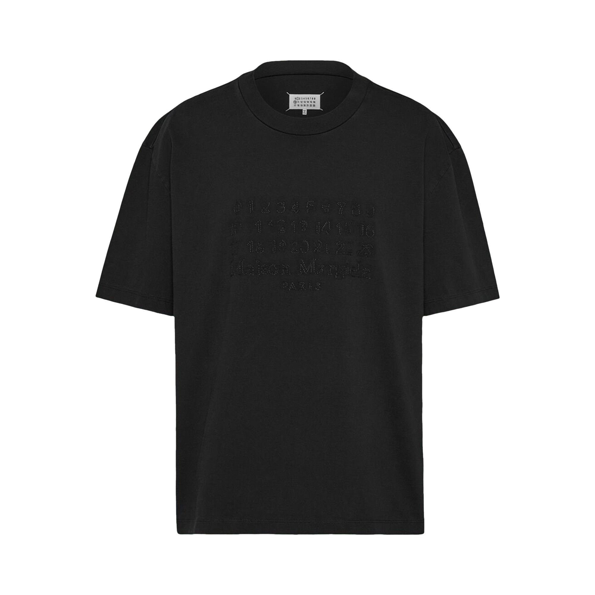 Maison Margiela Logo Embroidered T-Shirt 'Washed Black' - 1