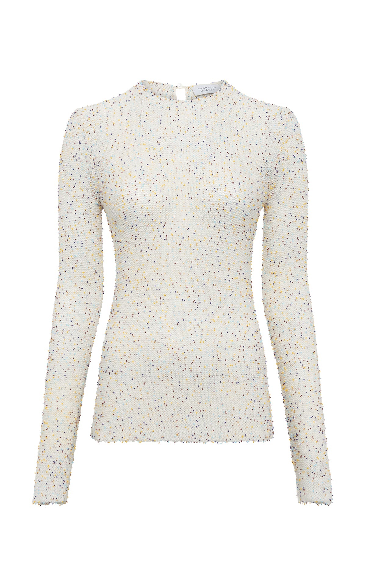 Nello Knit Sweater in Ivory Multi Beaded Cashmere - 1