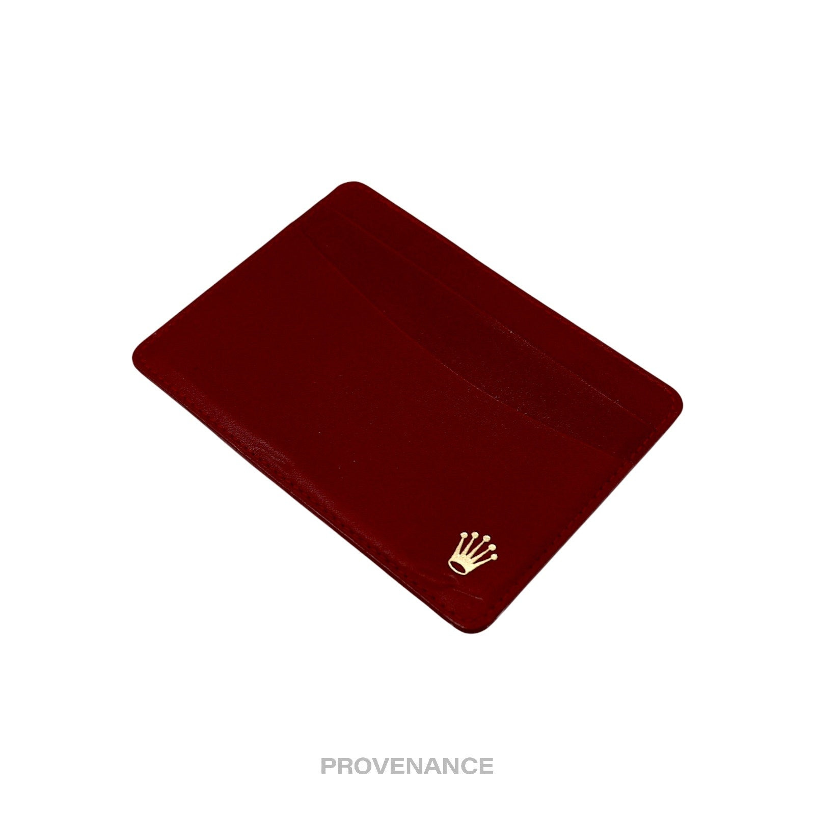 Rolex Card Holder Wallet - Red Leather - 3