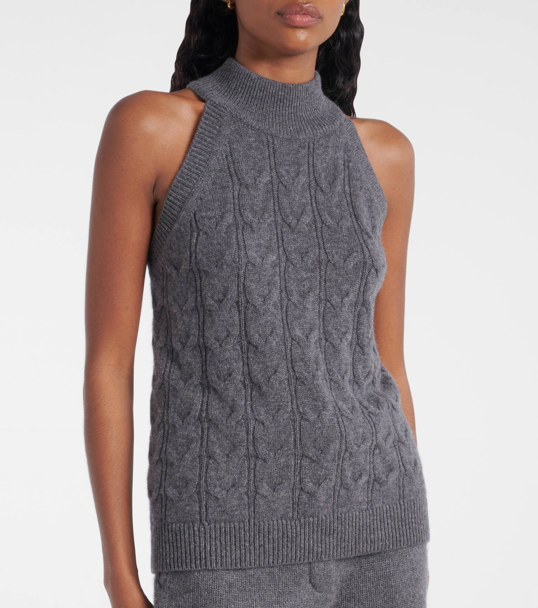 Serafine cable-knit cashmere top - 6