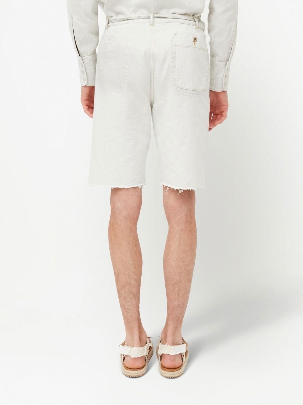 knee-length denim shorts - 4