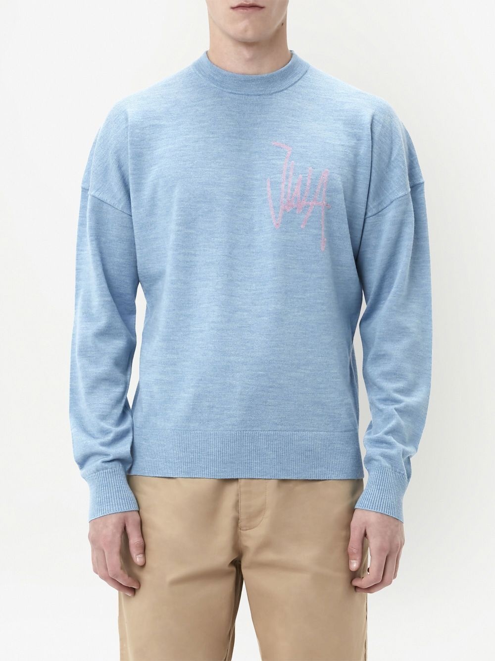 logo-print crew neck sweatshirt - 4