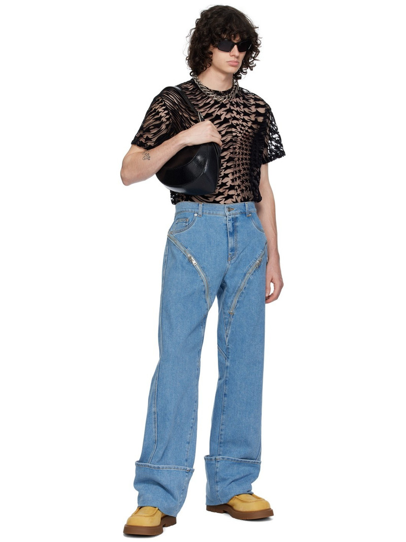 MUGLER Blue Zip Jeans outlook