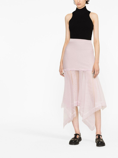 Alexander McQueen high-waisted tulle midi skirt outlook