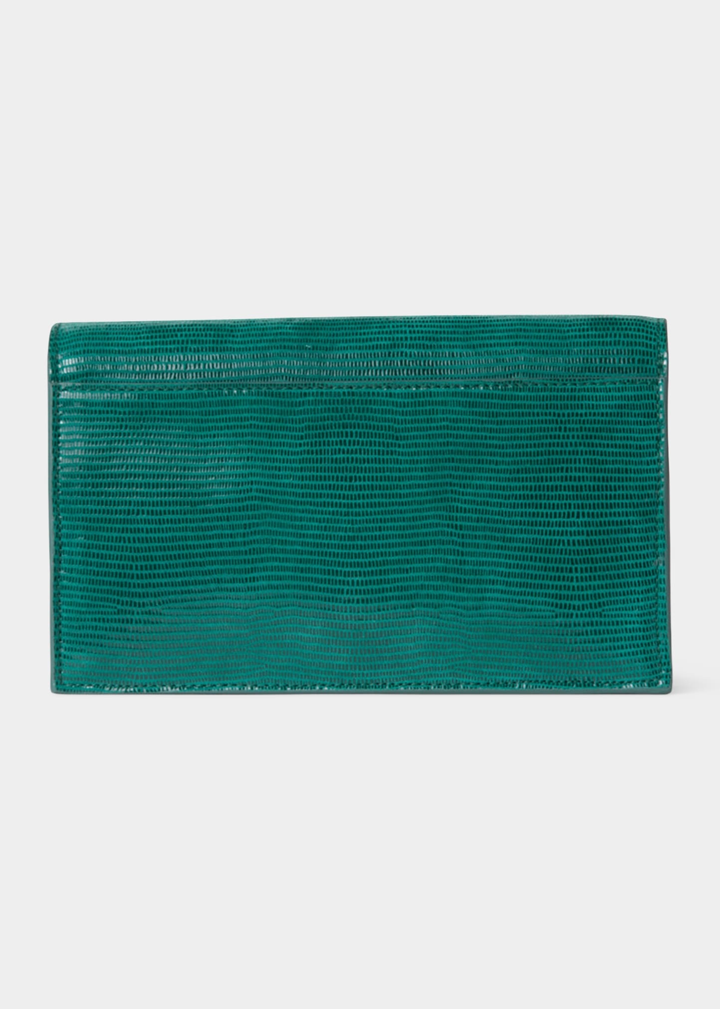 Anouk Lizard-Print Clutch Bag w/ Chain - 3