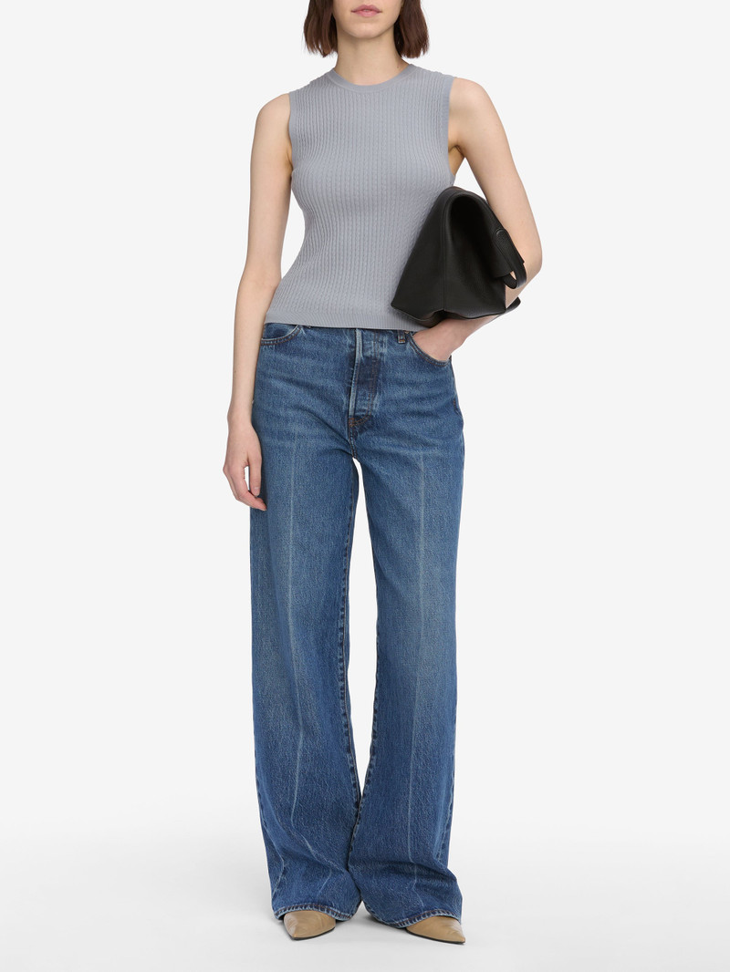 FRAME The Fine Cable Tank in Grey Blue outlook