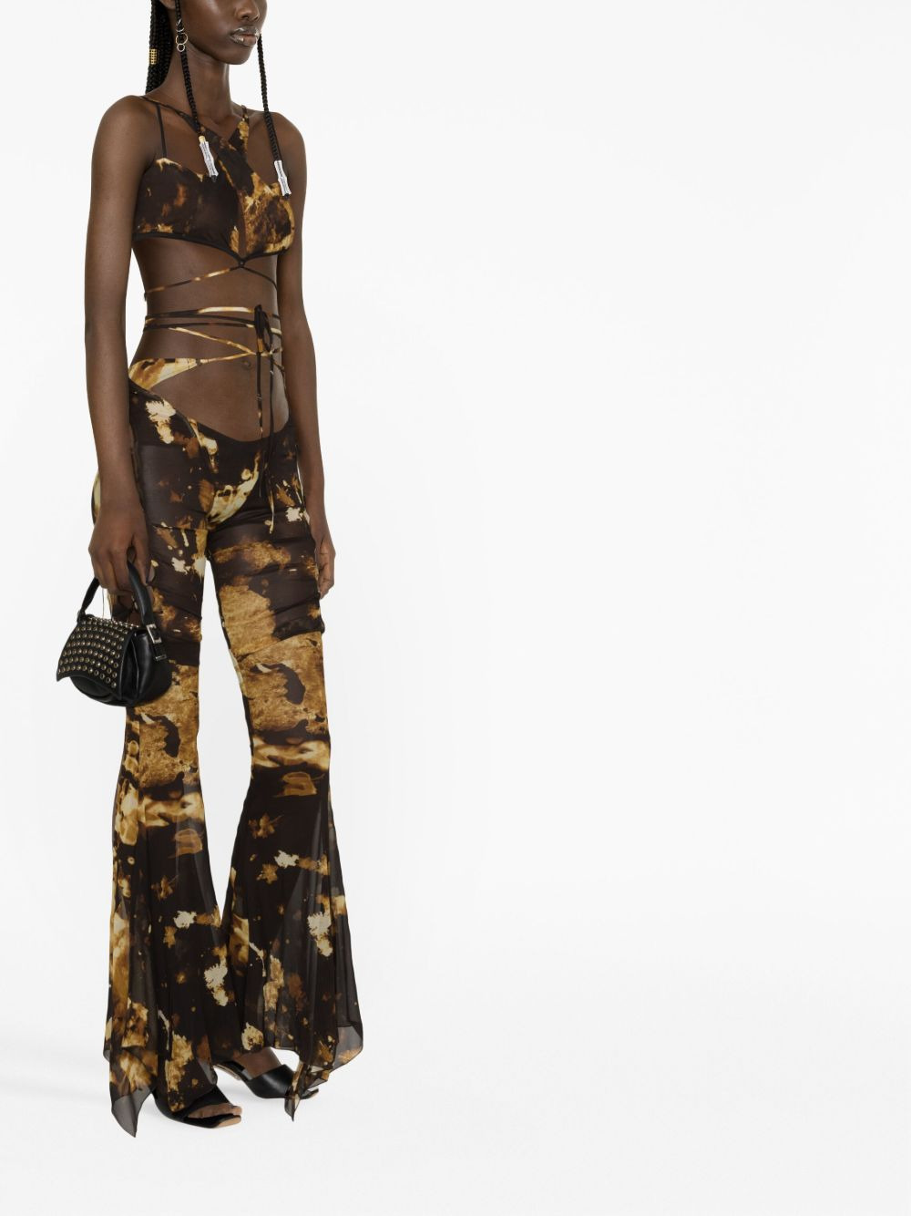 Starlight-print flared trousers - 3
