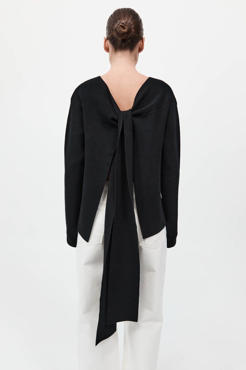 Milano Knit Scarf Jumper - Black - 6