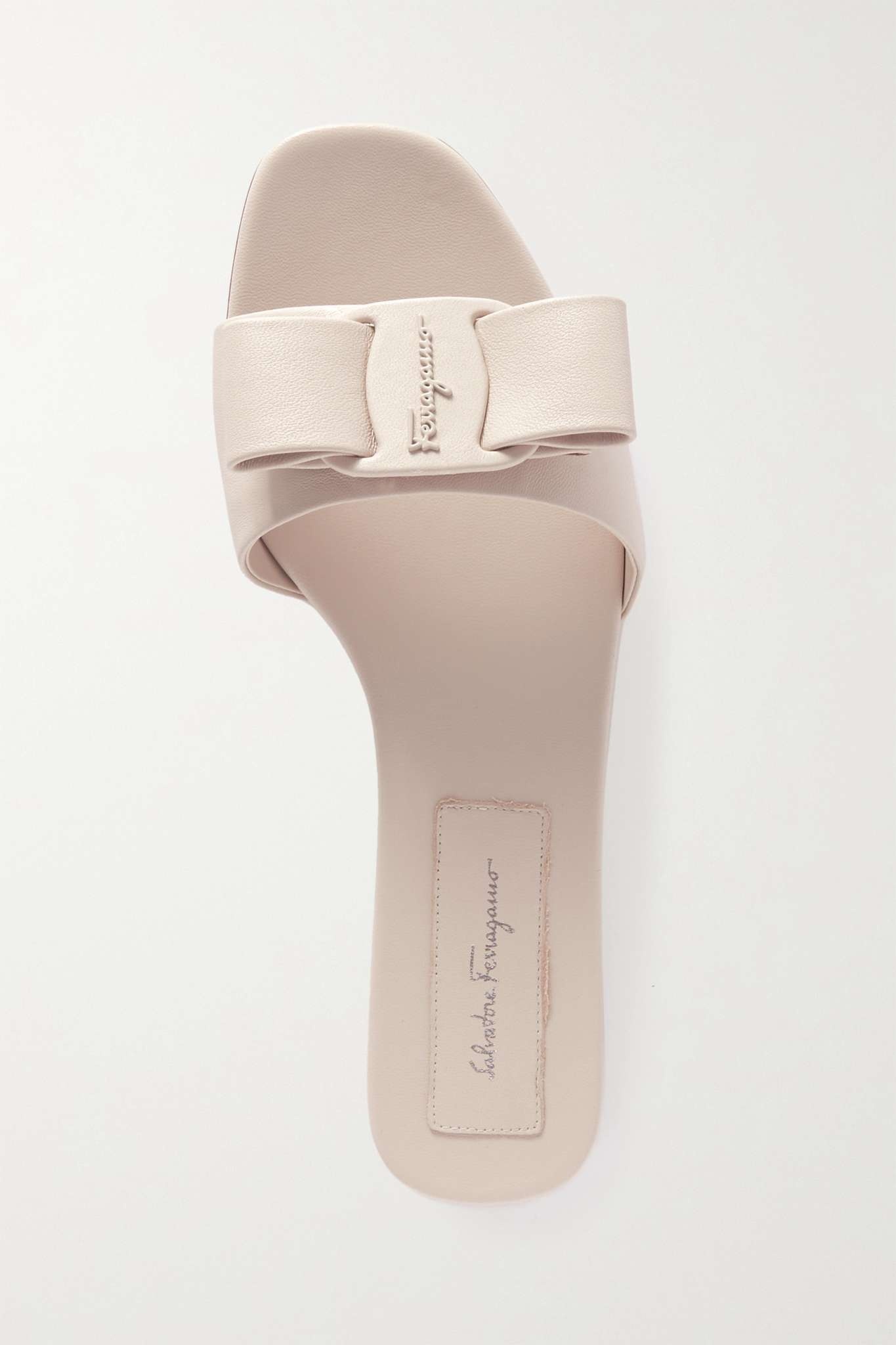 Vicky bow-embellished leather slides - 1