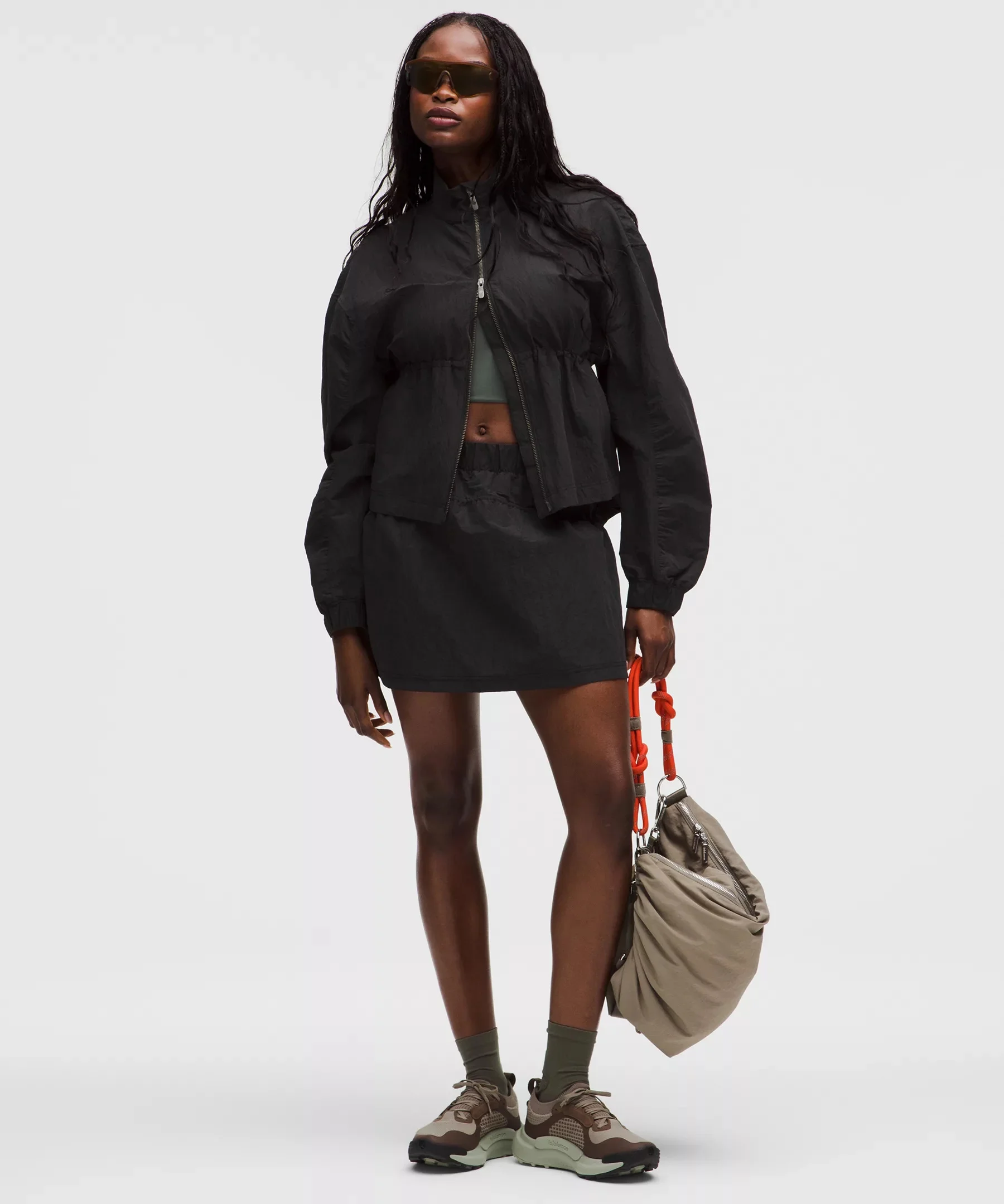 Crinkle Nylon High-Rise Mini Skirt - 1