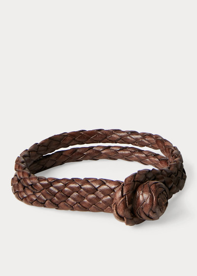 RRL by Ralph Lauren Hand-Braided Leather Bracelet outlook