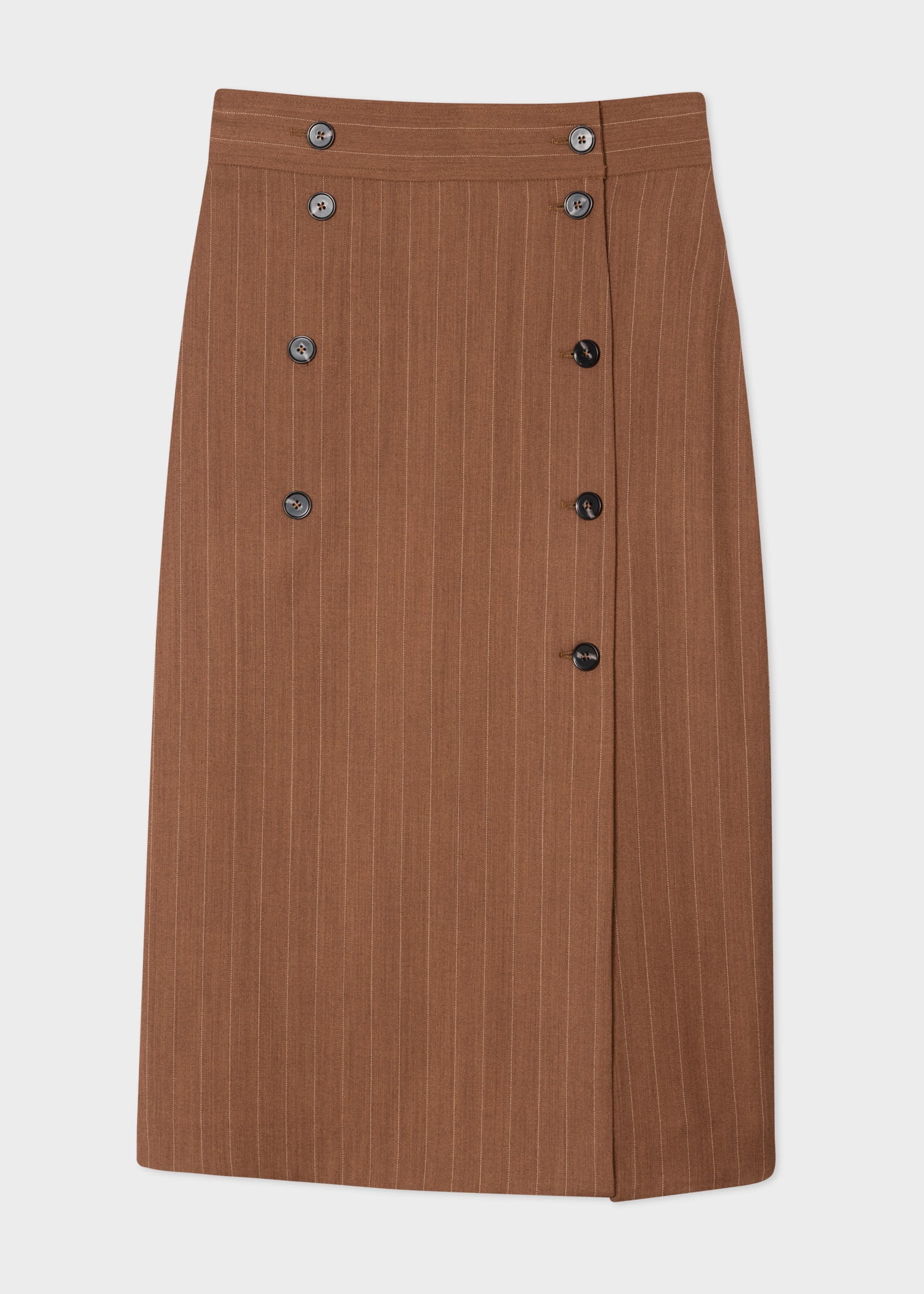 Pinstripe Button Up Skirt - 1