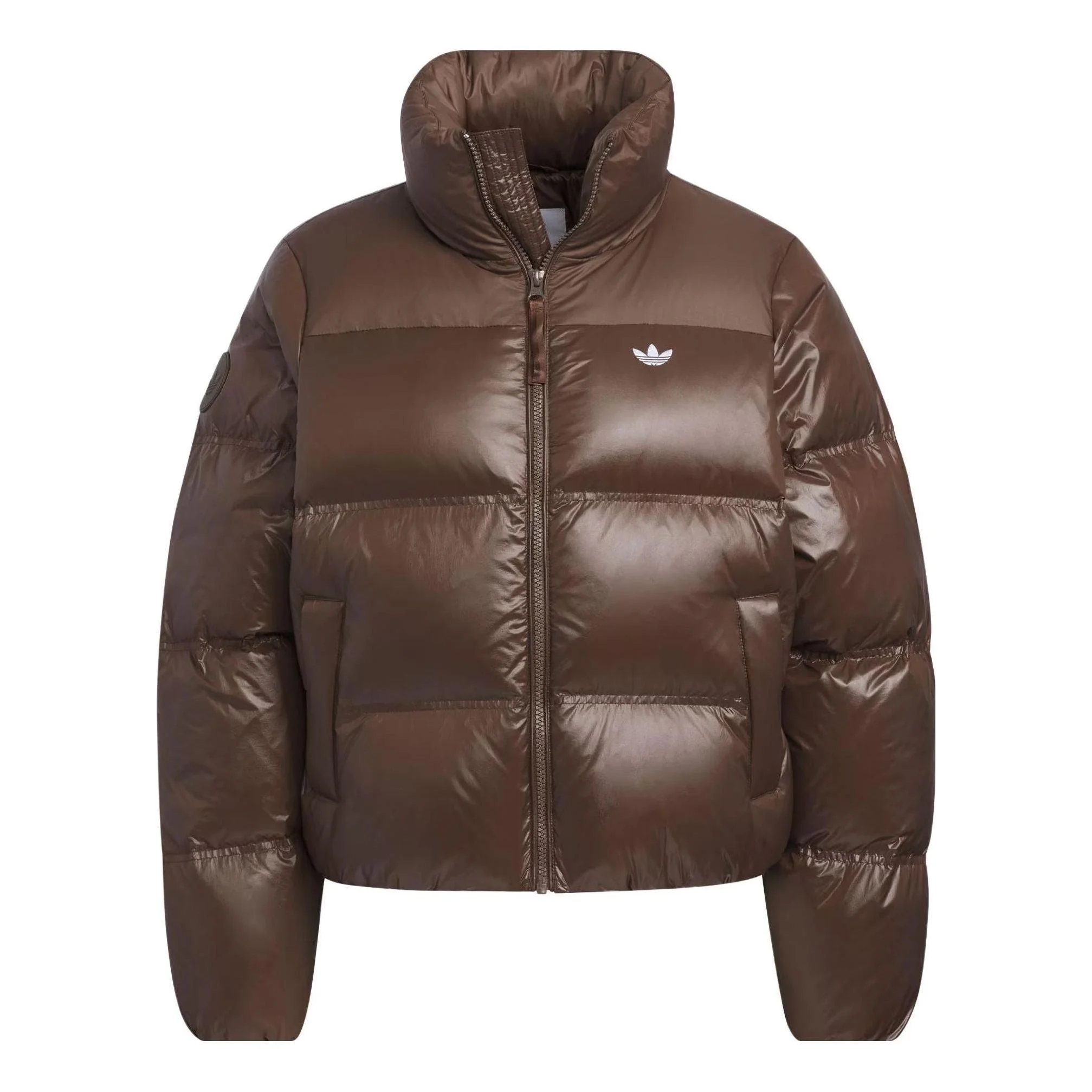 (WMNS) adidas originals Short Down Puffer Jacket 'Brown' IK2797 - 1