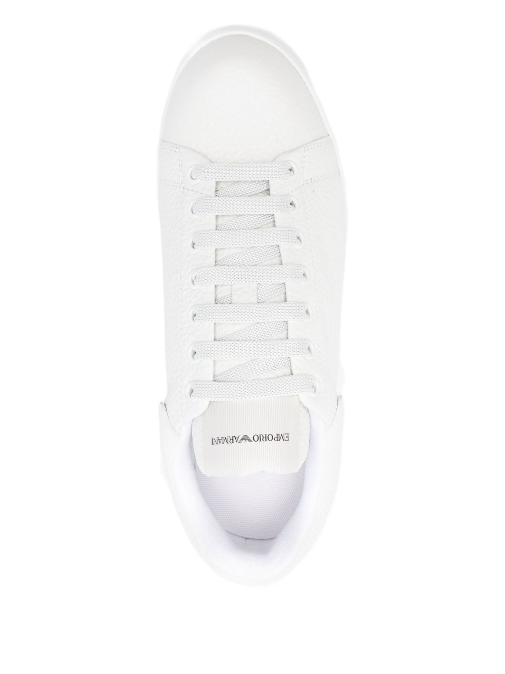 てんとう虫専用【美品】ARMANI COLLEZIONI ホワイトレザー EMPORIO ARMANI padded-tongue leather sneakers | REVERSIBLE