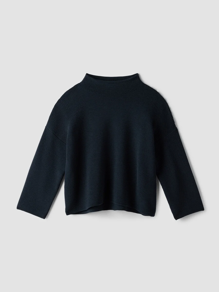 Peruvian Cotton Blend Funnel Neck Top - 1