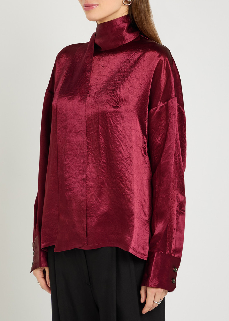 MARIA McMANUS Maria Mcmanus Scarf-effect Satin Blouse outlook