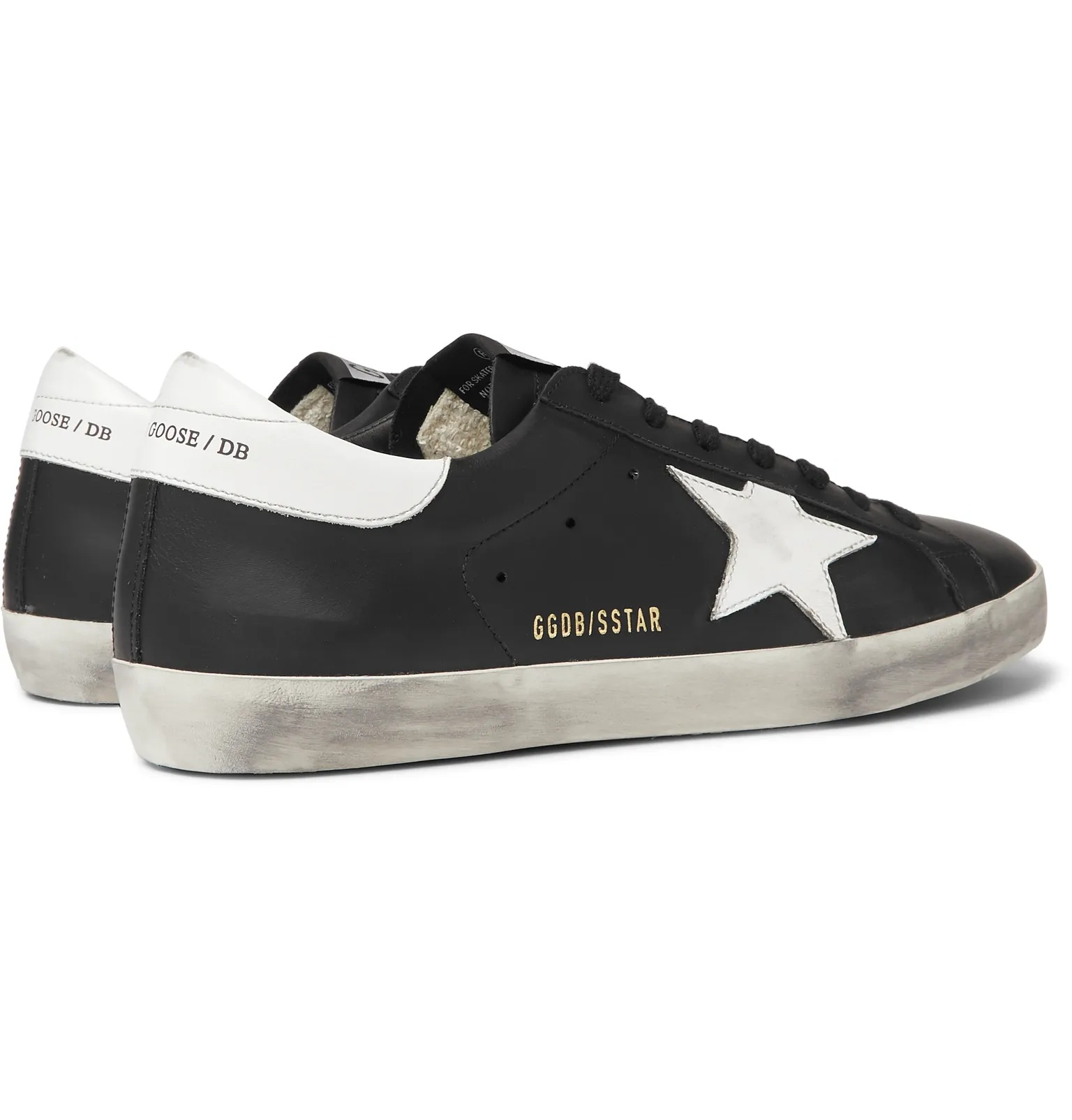 Superstar Distressed Leather and Suede Sneakers - 14