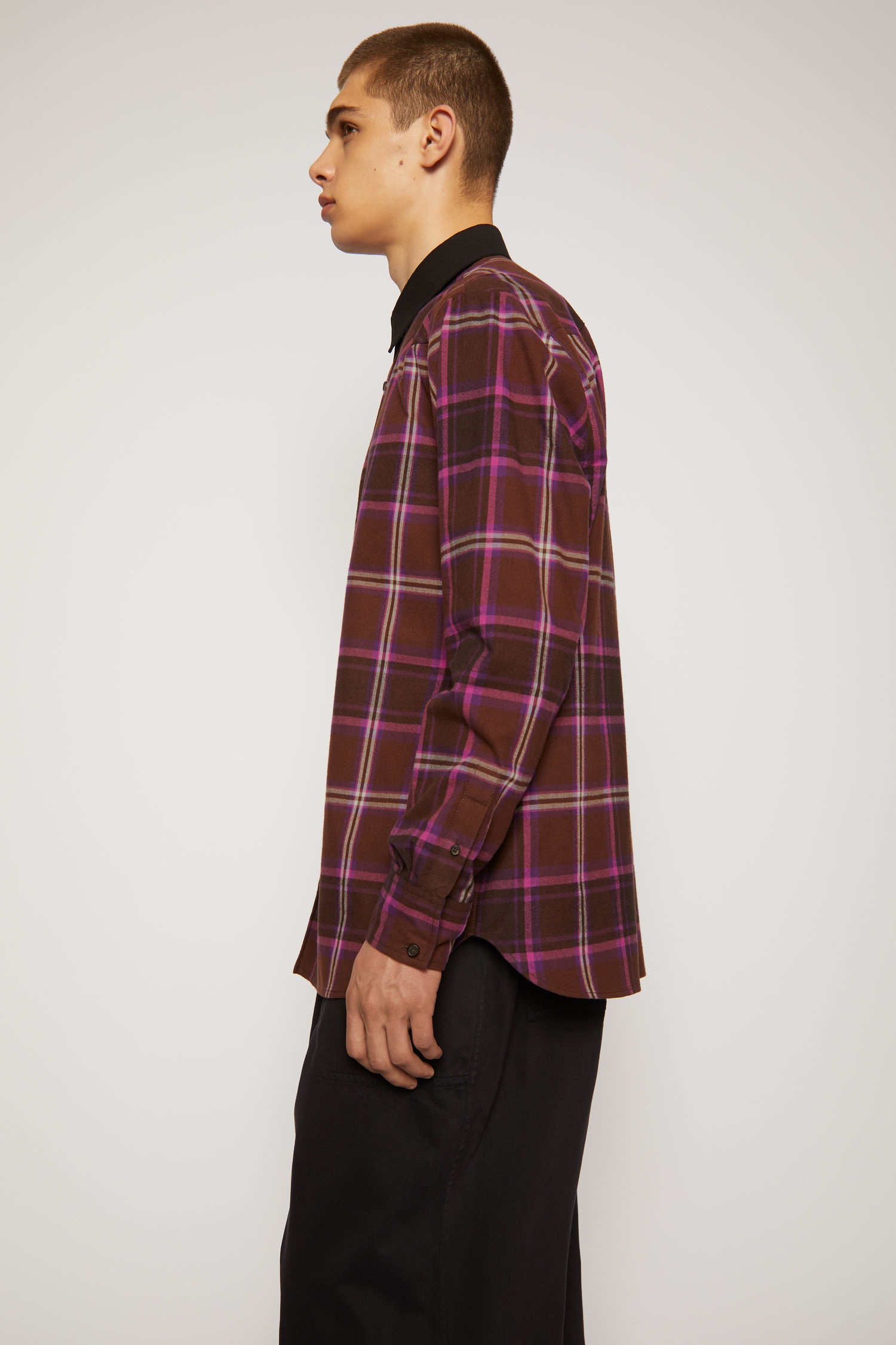 Checked Western shirt brown/purple - 3