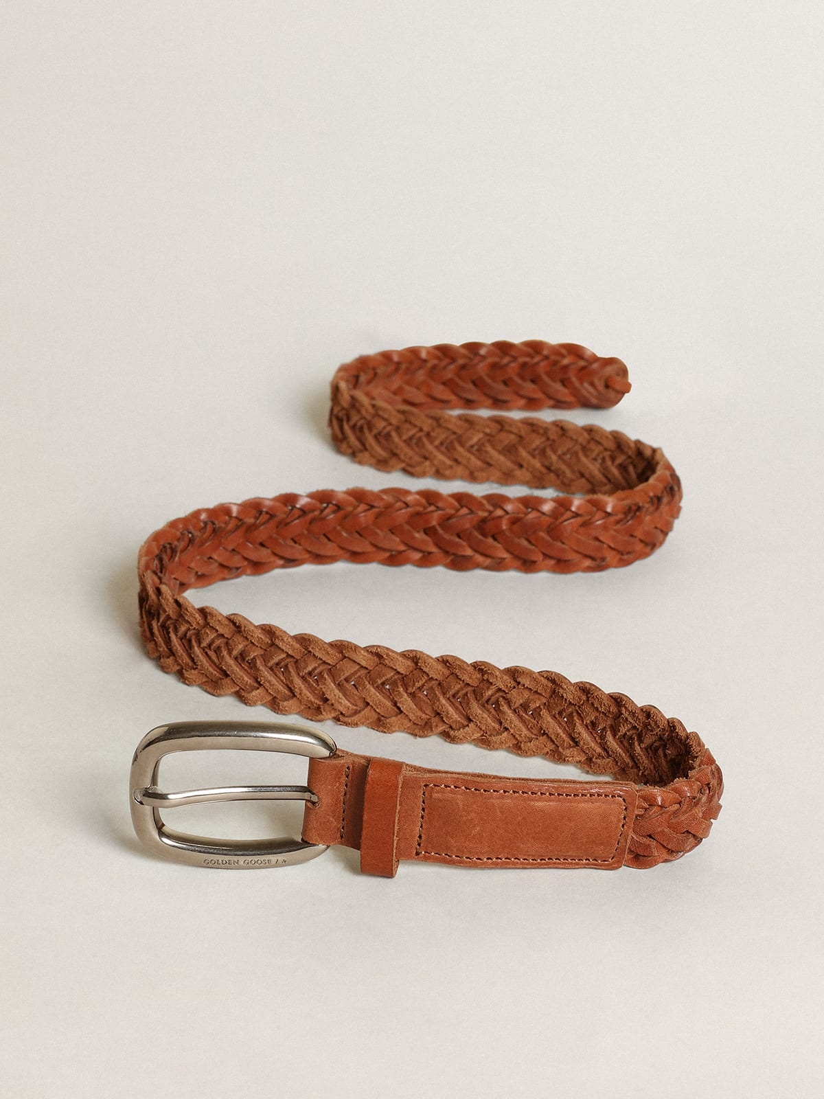 Houston belt in brown braided leather - 4
