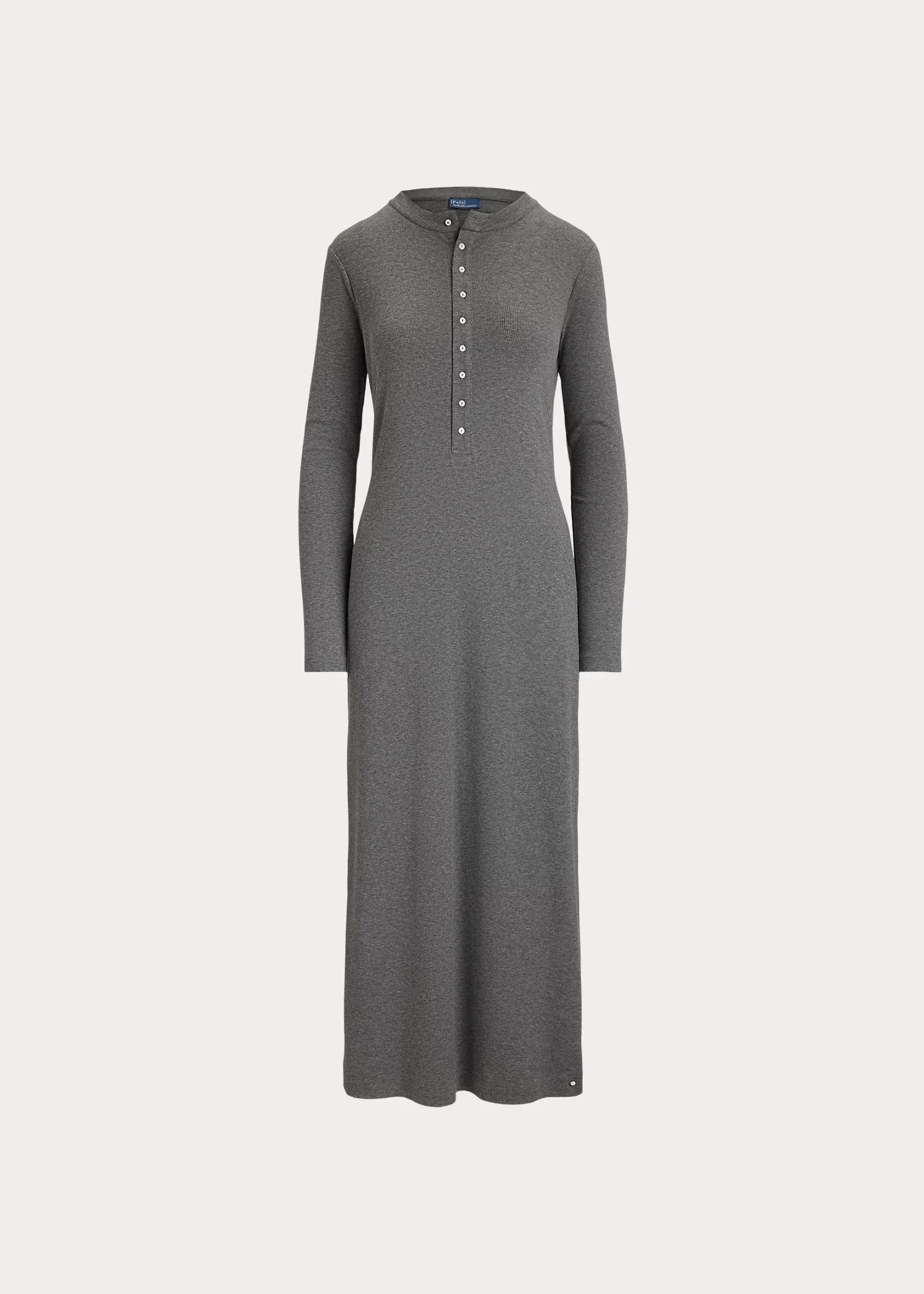 Rib-Knit Henley Dress - 1