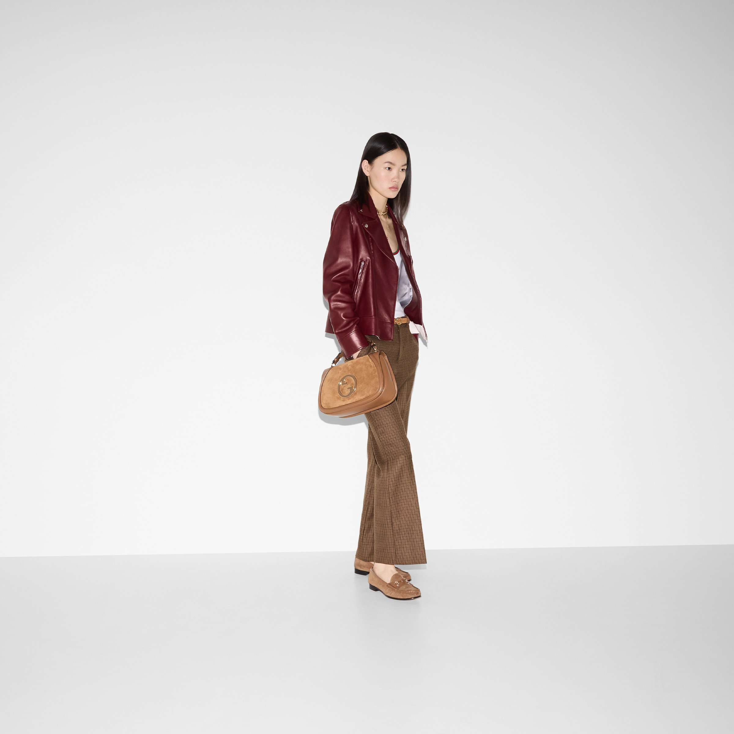 Embroidered houndstooth wool pants - 6
