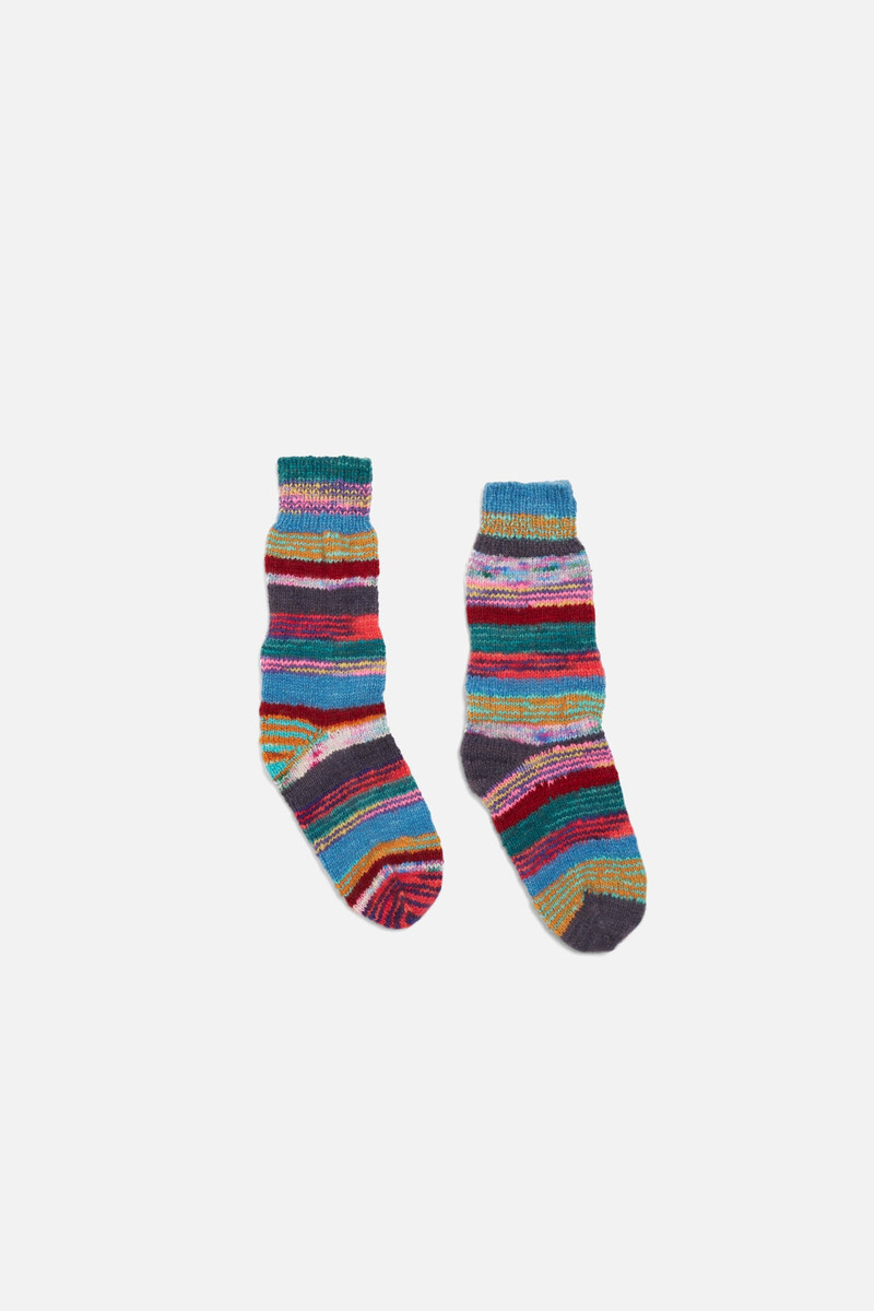 HAND KNIT MISMATCHED SOCK 1