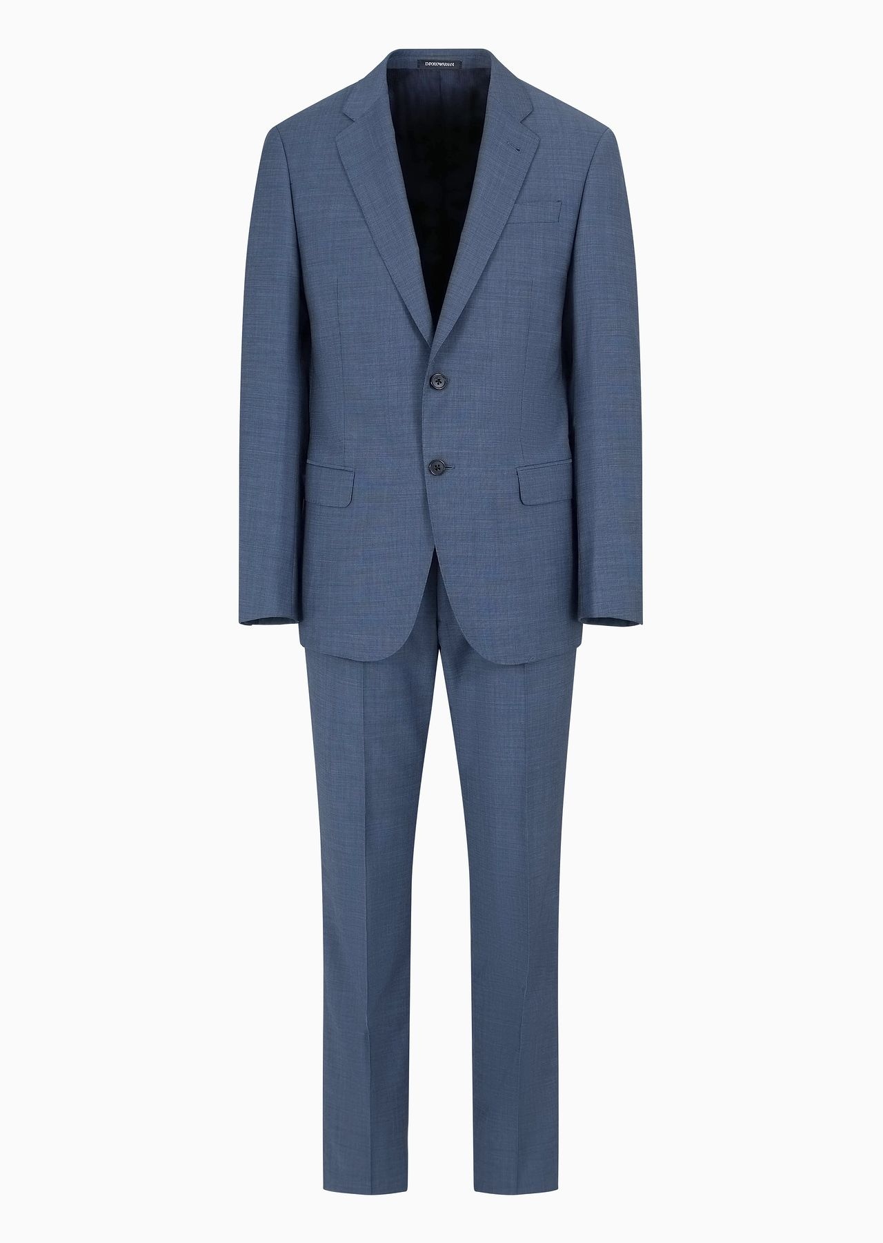 Single-breasted, comfort-fit suit in fil-à-fil virgin-wool canvas - 1