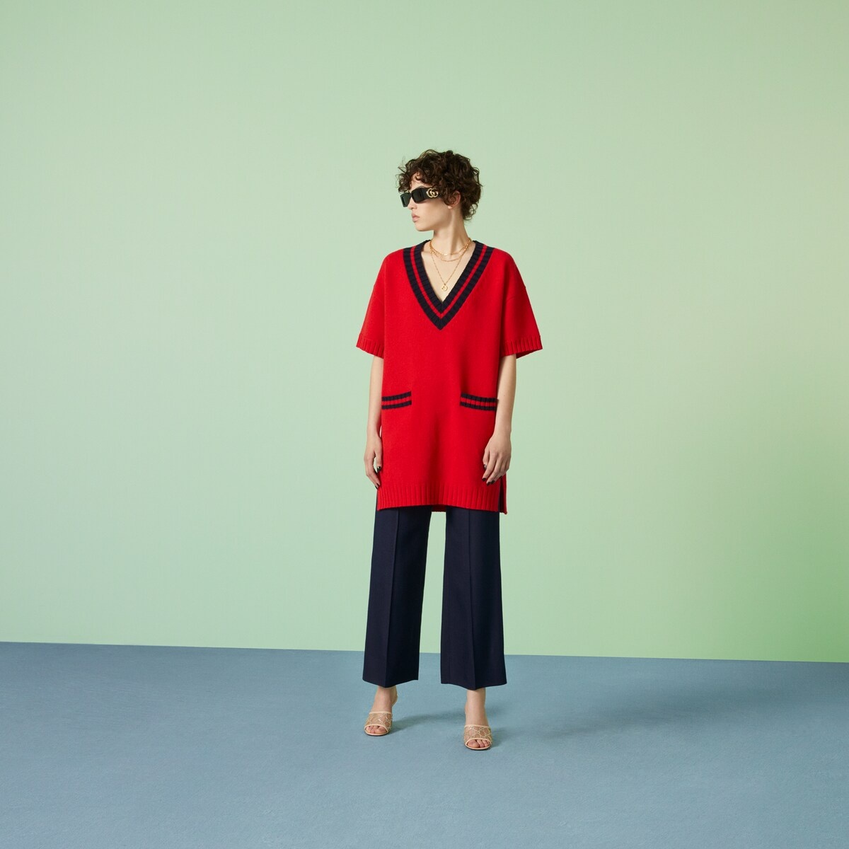 Wool dress with Interlocking G - 2