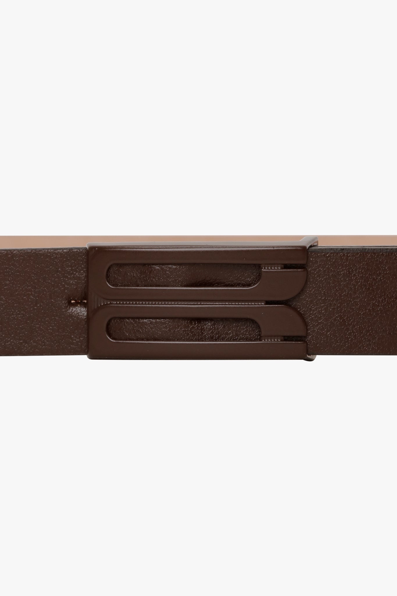 Tonal Micro Frame Belt In Dark Brown Smooth Leather - 3