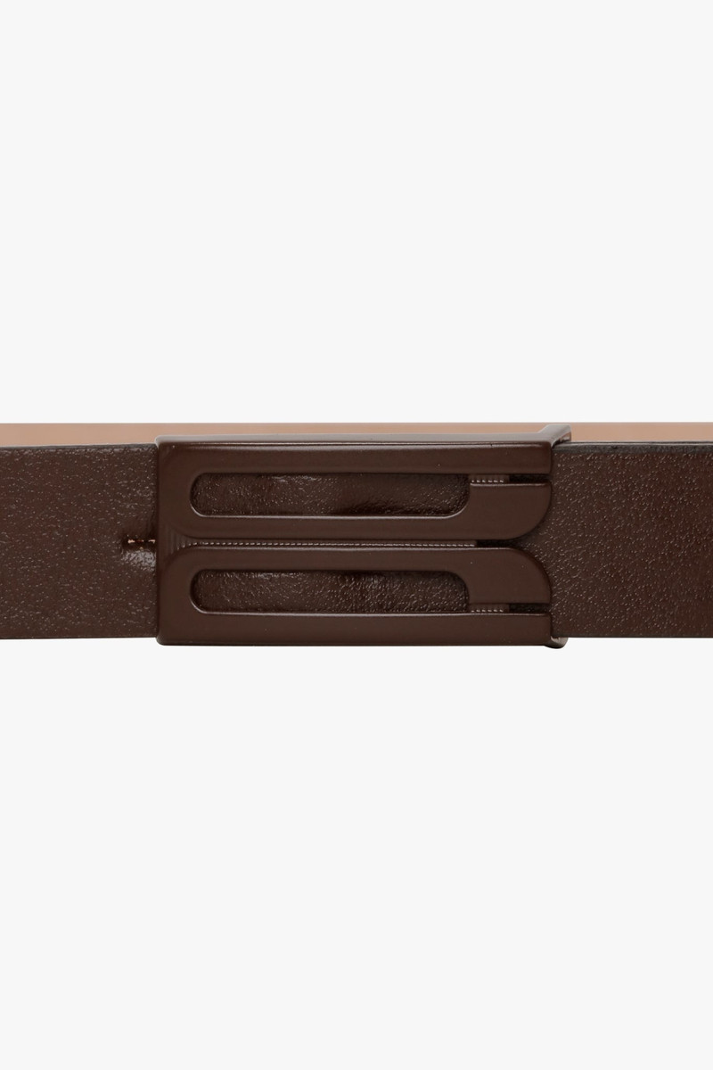 Tonal Micro Frame Belt In Dark Brown Smooth Leather 3